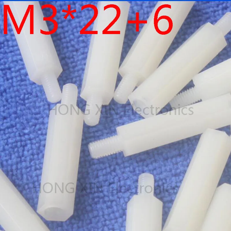 M3 * 22 + 6 белый 1 шт. мм нейлоновая Проставка стандартная штекер гнездо комплект