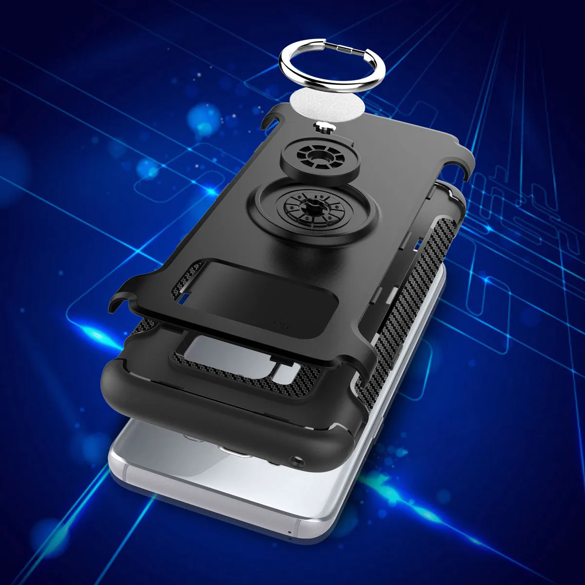 for Samsung Galaxy S8 Case Premium Hard Soft Hybrid Armor Finger Grip Ring Kickstand 5.8 inch Protection Shell Cover Bag Holder |