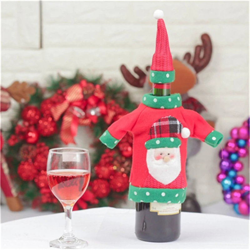 Рождественское украшение крышка для бутылки с красным вином 2021 новогодние