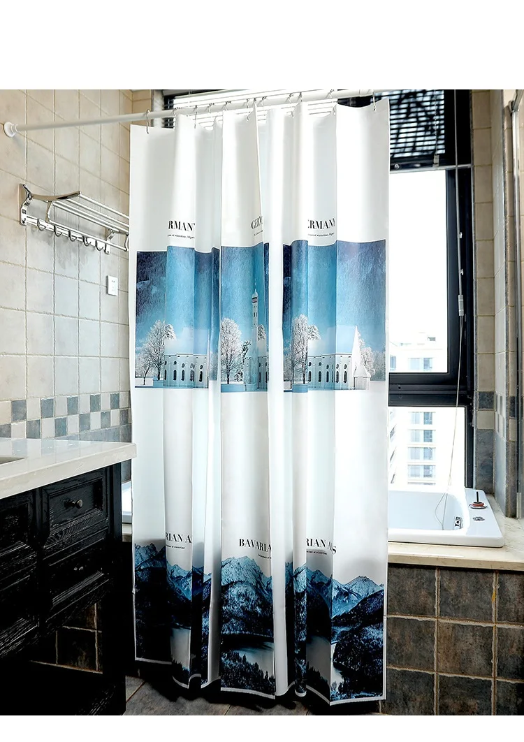 PEVA материал ванная комната набор занавески для душа аниме водонепроницаемые