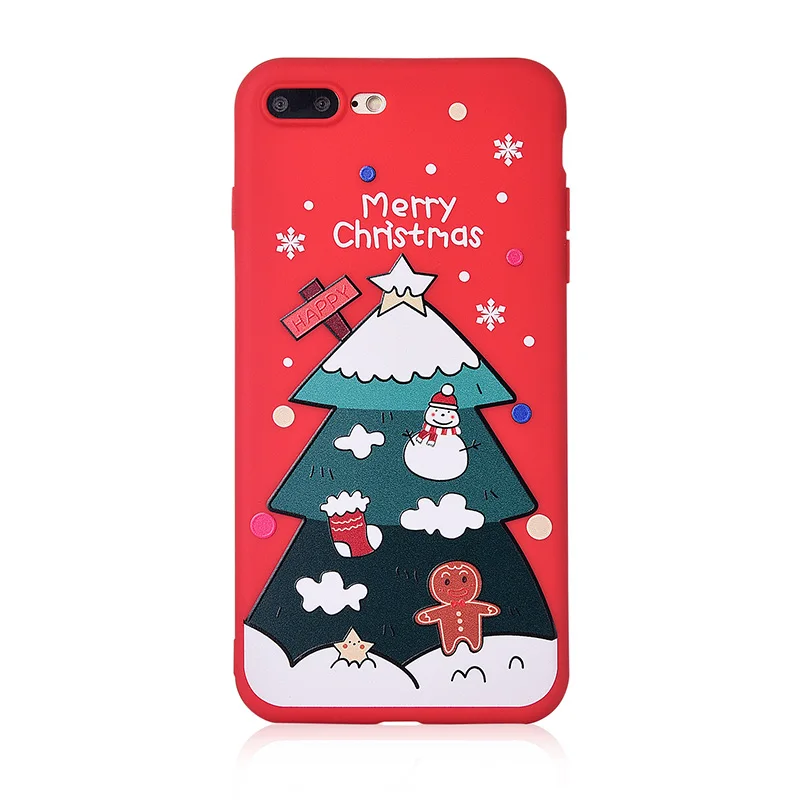 Роскошный мягкий чехол из ТПУ красного цвета с рождественской елкой отцом Санта