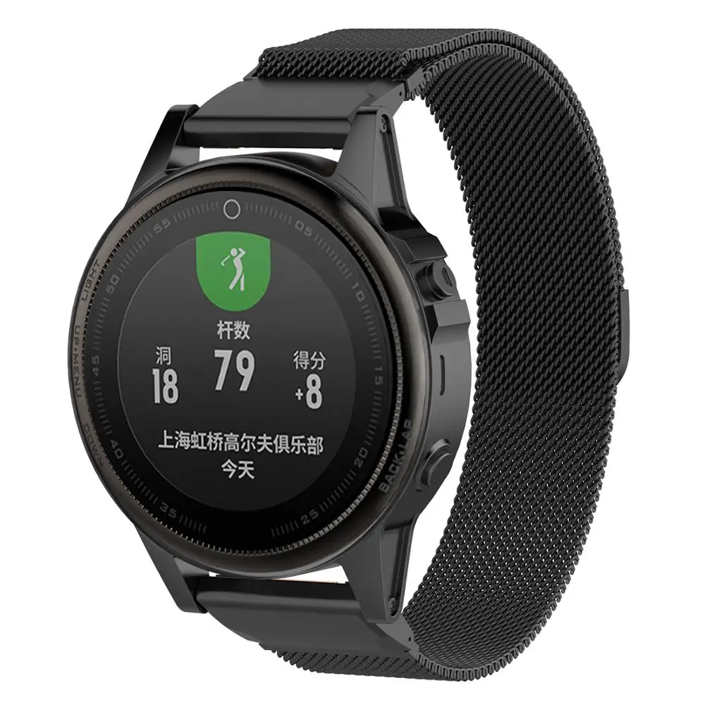 20 мм 22 26 ремешок из нержавеющей стали для Garmin Fenix 5/5s/5X часов Миланский магнитный |