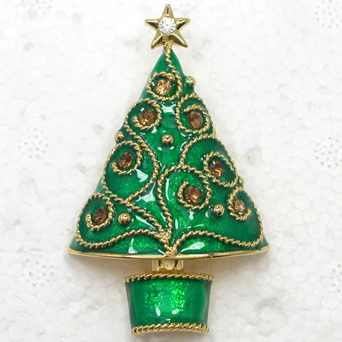 

Rhinestone Christmas tree Pin brooches C2104