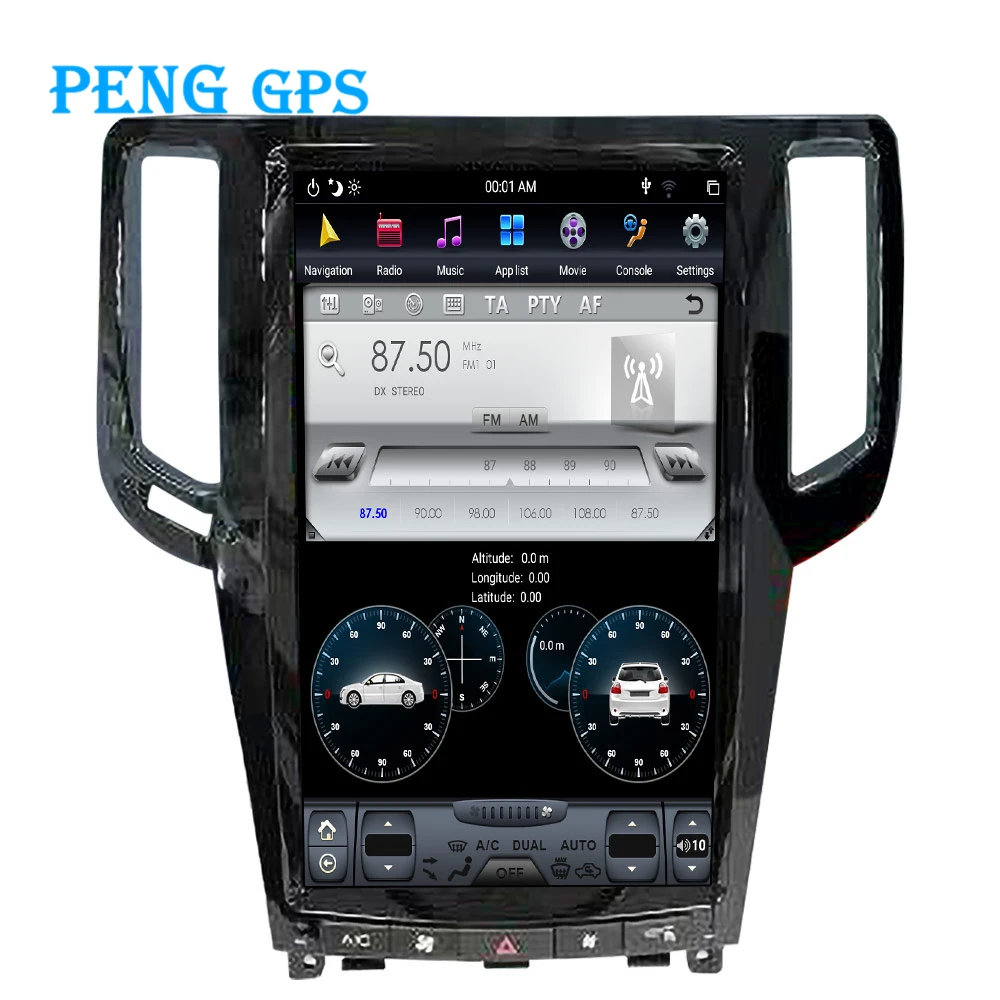 Автомобильный радиоплеер Tesla вертикальный экран для Inifiniti G25 G37 2007-2013 GPS-навигация
