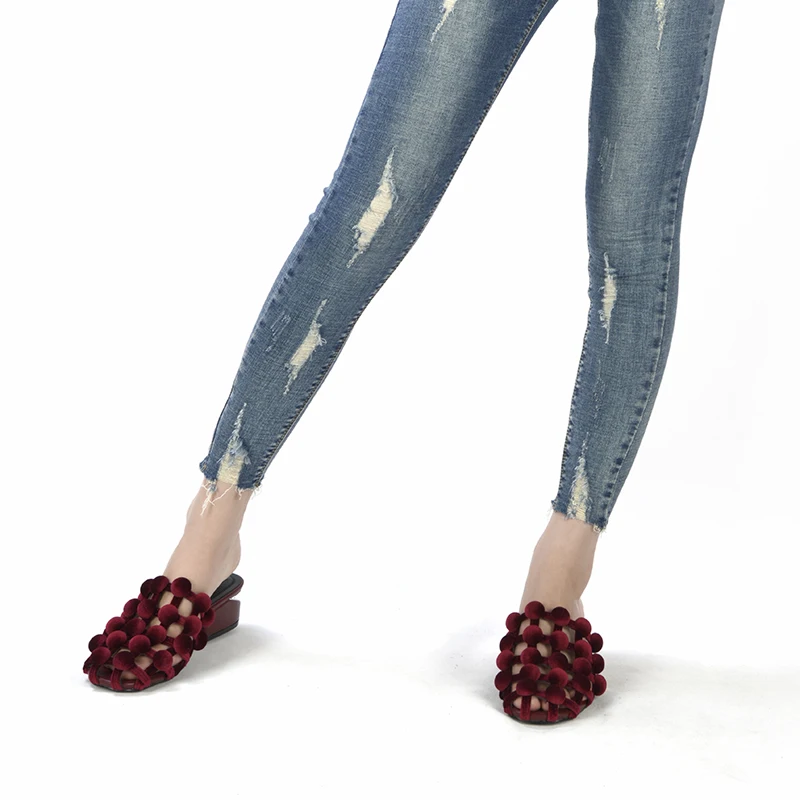 Тапочки женские летние модные пирсинг одежда 2018 Новый Открытый дамы с Толстые со