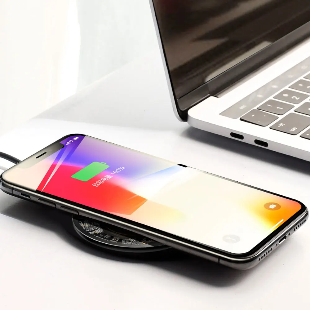 KISSCASE QI Wireless Charger For iPhone X XR XS 8 Plus Mini Fast Charging Samsung S10 Xiaomi 9 | Мобильные телефоны и