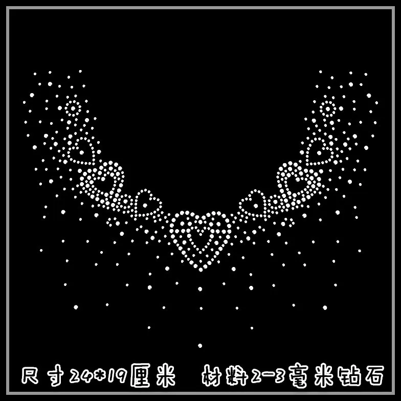 Прозрачный кристалл сердце ожерелье футболка декольте DIY strass Горячая фиксация