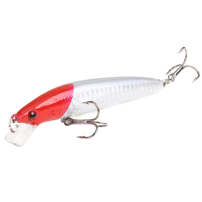 1Pcs Minnow Fishing Lure 3D Eyes 10cm 7g Wobbler Bass Pike Baits with 2 Hooks for Tackle Jerkbait Spinner | Спорт и развлечения