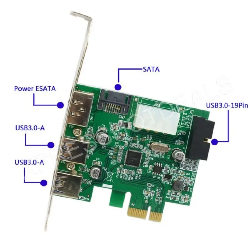 PCI Express PCI-E USB 3.0 + eSATA Card Adapter Converter | Компьютеры и офис