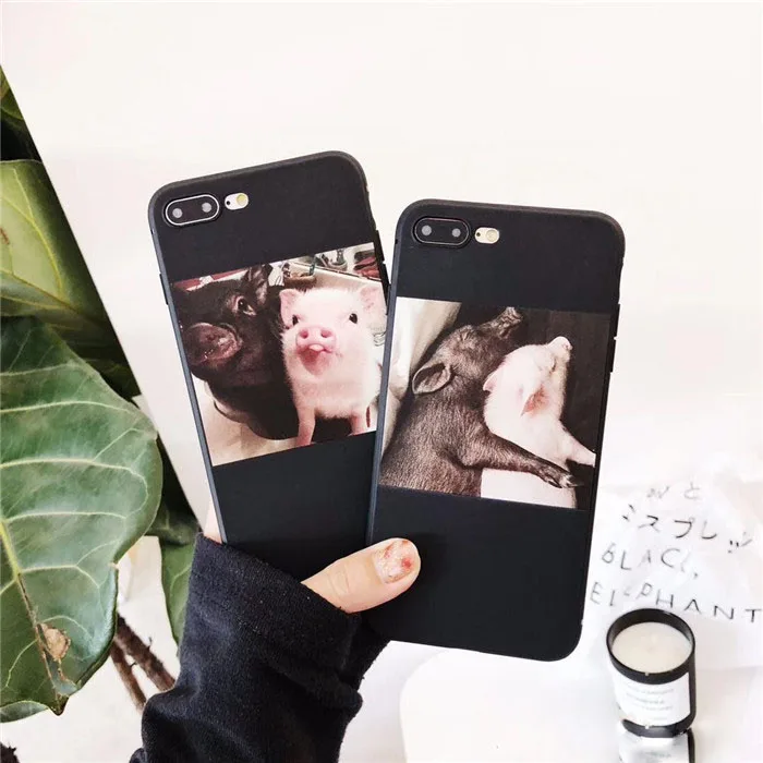 Забавный чехол с рисунком поросенка для iphone X 6 6S 5S 7 8 plus мягкие милые Чехлы пар