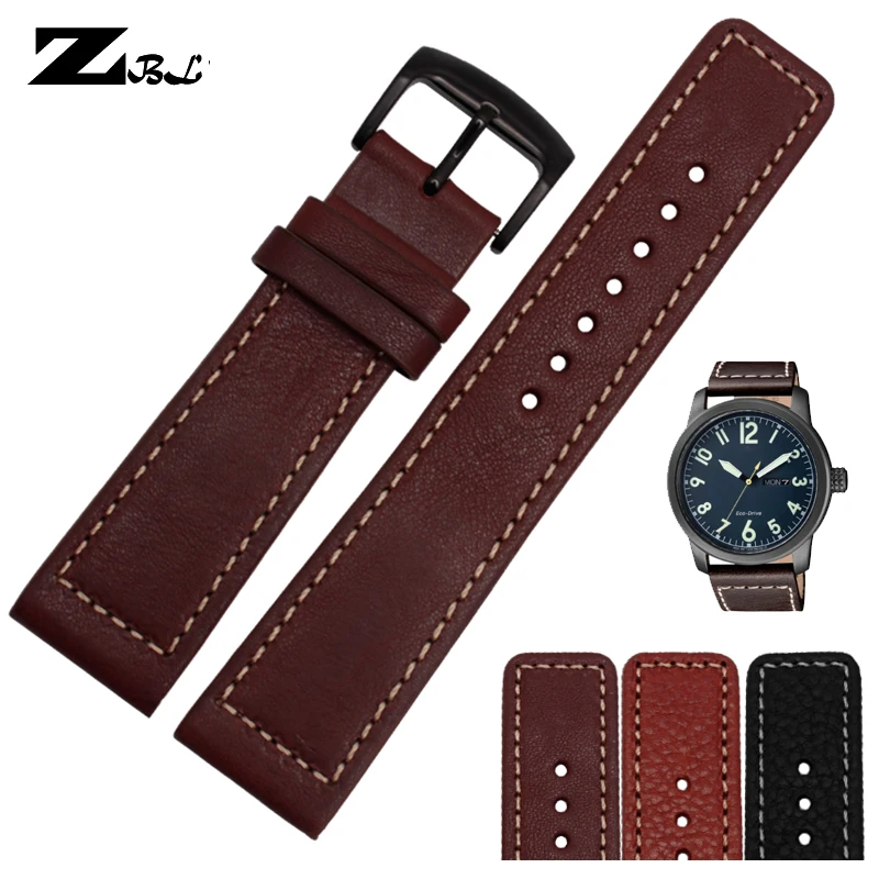 Модный браслет из натуральной кожи ремешок для часов 22 мм черный 00F00X | Коричневый