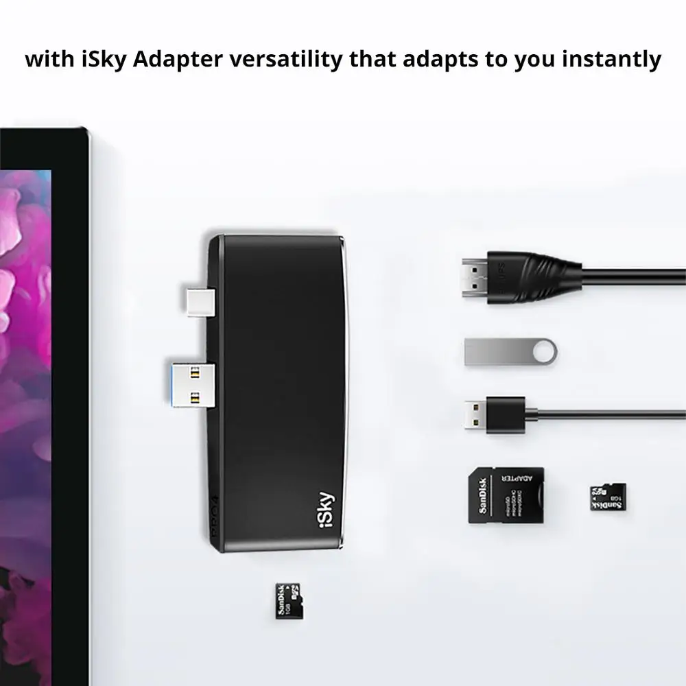 ISky для поверхностного usb хаб Microsoft Surface Pro3 USB Mini DP HDMI 3 0 SD TF Внешние порты Expansion Pro