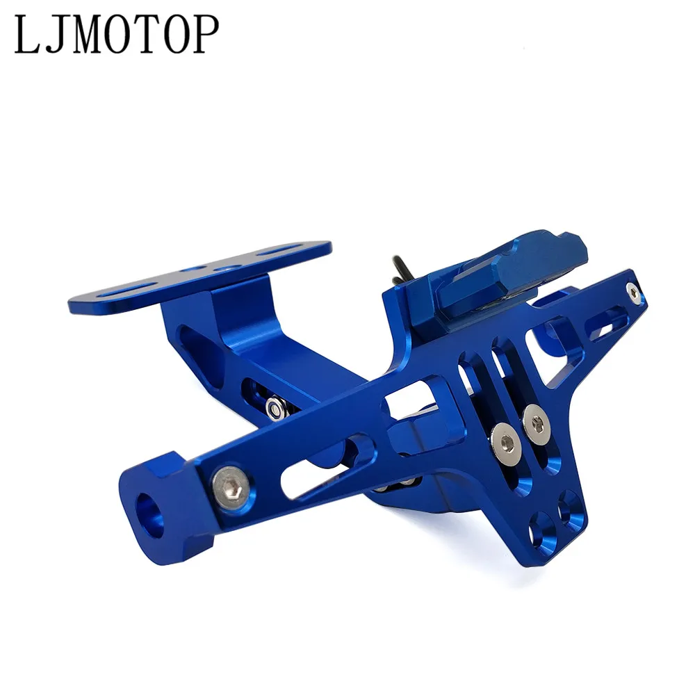 Для YAMAHA WR450F WR250R WR250X WR450 SEROW 225 250 CNC мотоцикл номерной знак рамка держатель кронштейн с светодиодный сигналом - Цвет: Синий