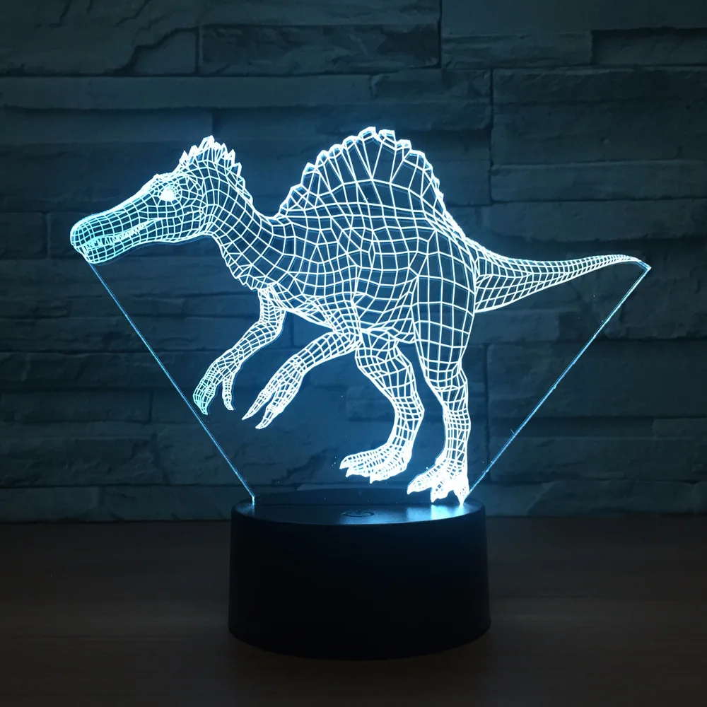 3D Динозавр светодиодный настольный светильник USB животное 3D ночные светильники 7 цветов USB 3D иллюзия лампы для гостиной декоративная лампа