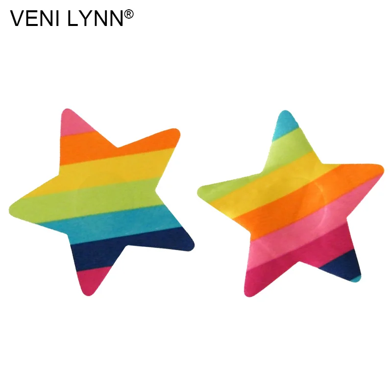 VENI LYNN 5 пар радужных лент Одноразовые наклейки на соски лепестки груди Череп
