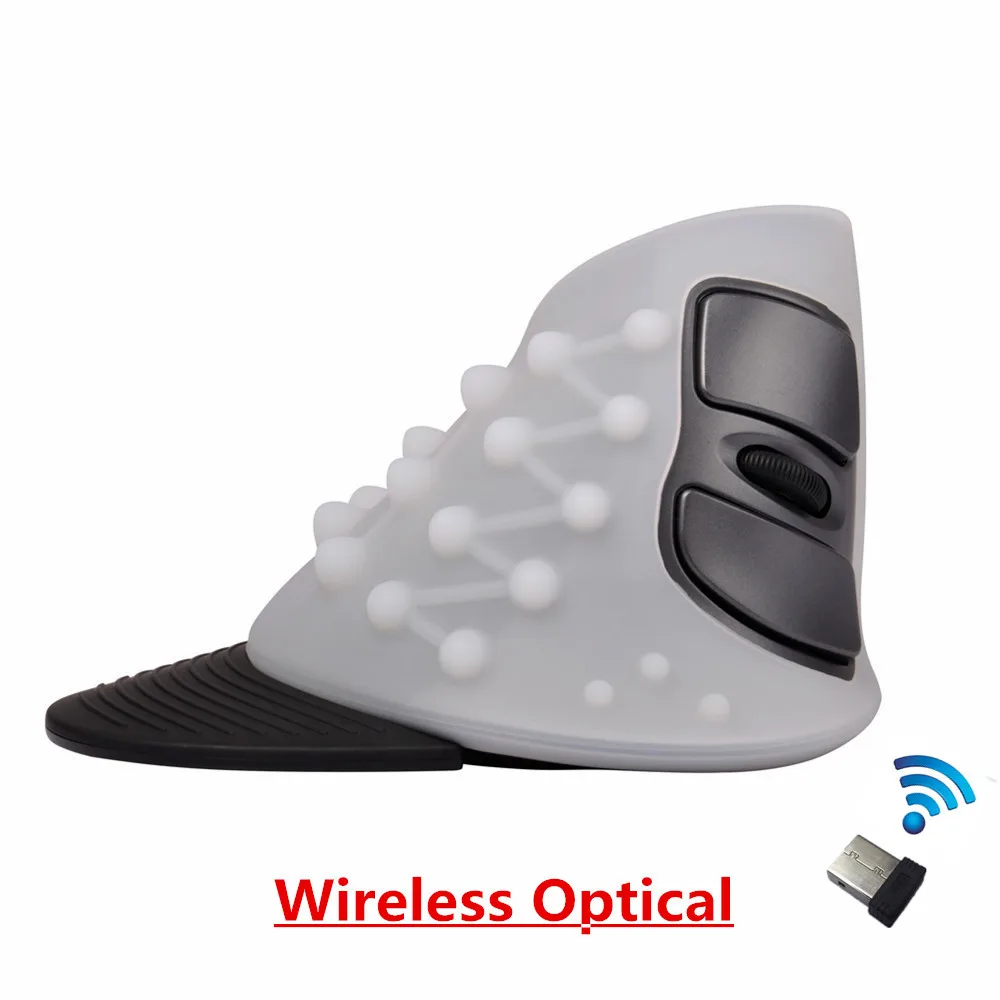 WhiteWirelessOptical Delux M618RP Проводная/беспроводная Вертикальная мышь 6 кнопок эргономичная оптическая мышь для правой руки с резиновой защитной оболочкой для ПК - Цвет: WhiteWirelessOptical