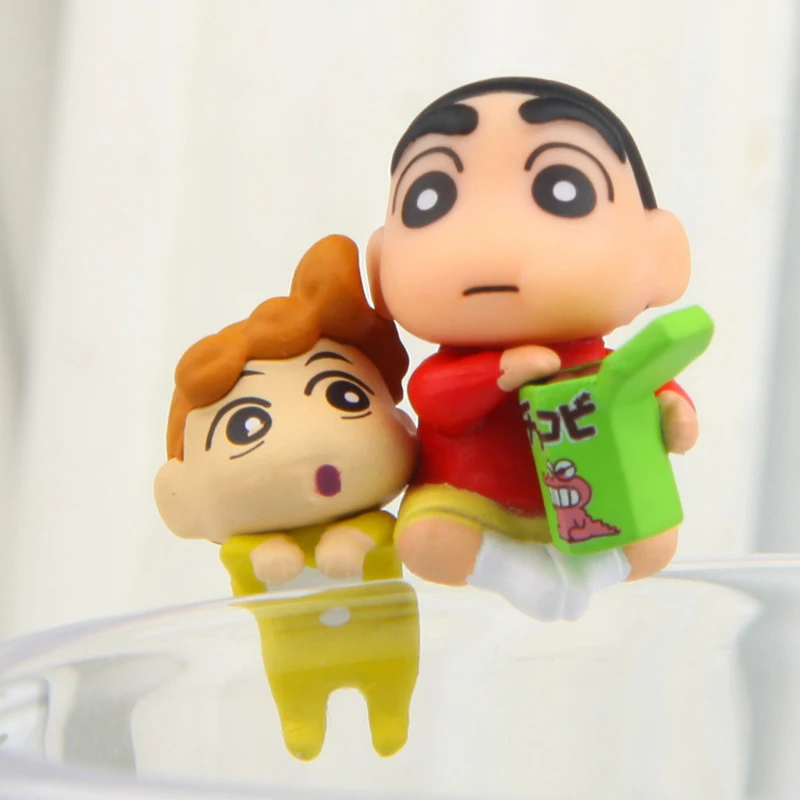 7 шт./лот милые Crayon Shin-chan рисунок игрушки DIY ПВХ Kawaii Crayon Shin chan коллекционеров фигурку игрушки Рождественские игрушка