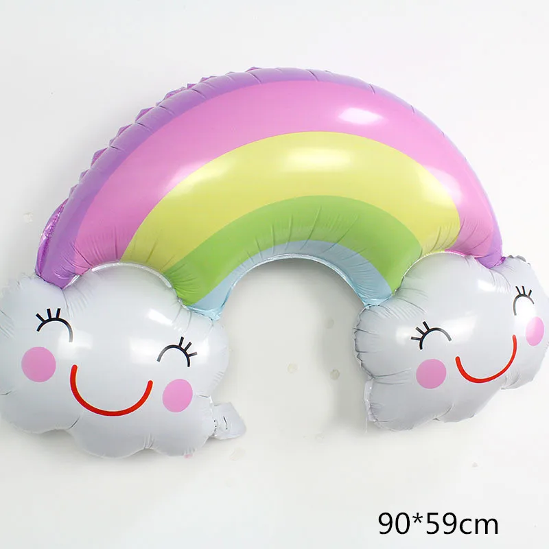Large Rainbow Smile Sun Design Foil Balloons for Kids Birthday Summer Party Baby Shower Wedding Decoration Helium Air Дом и сад