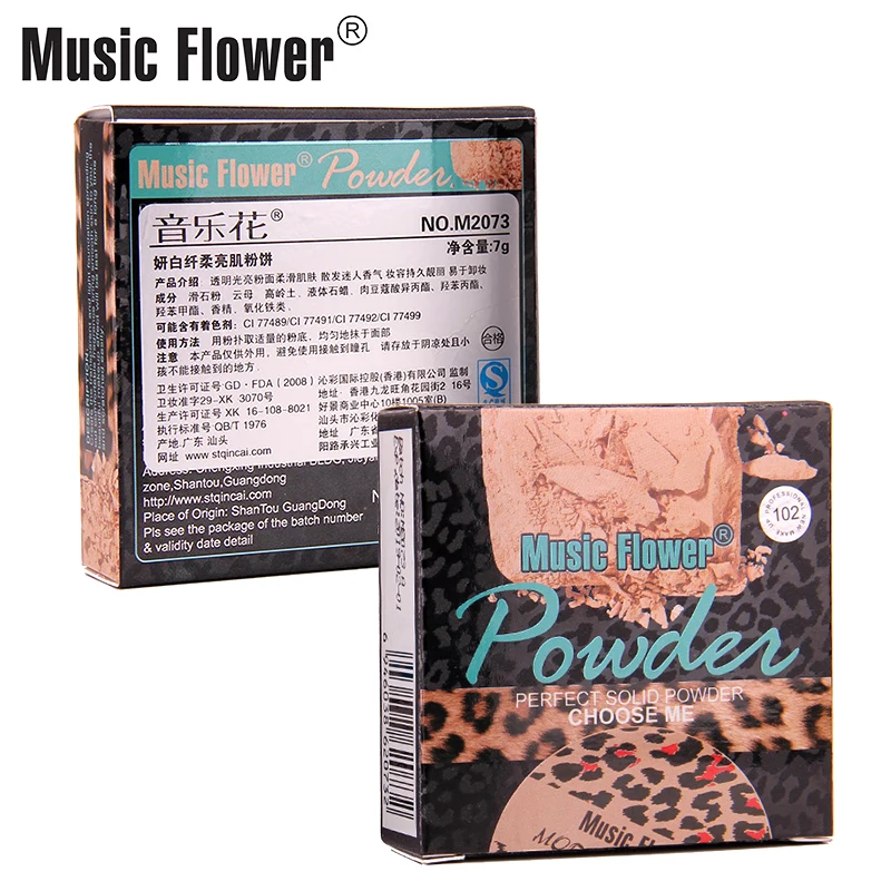 Music Flower прессованная пудра долговечная Прозрачная основа Натуральный Порошок