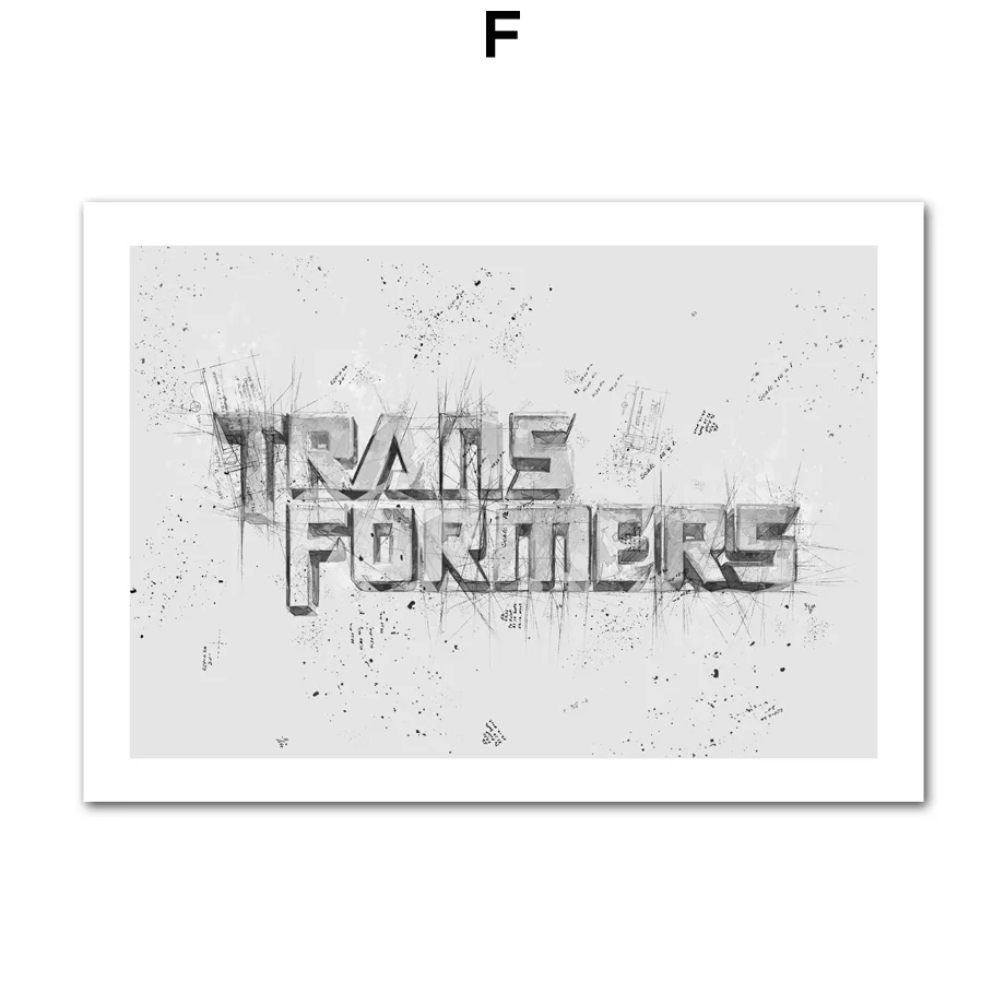 F Автоботы Оптимус Прайм Шмель Ironhide скандинавские плакаты и принты настенные художественные картины на холсте детские настенные картины для гостиной - Цвет: F