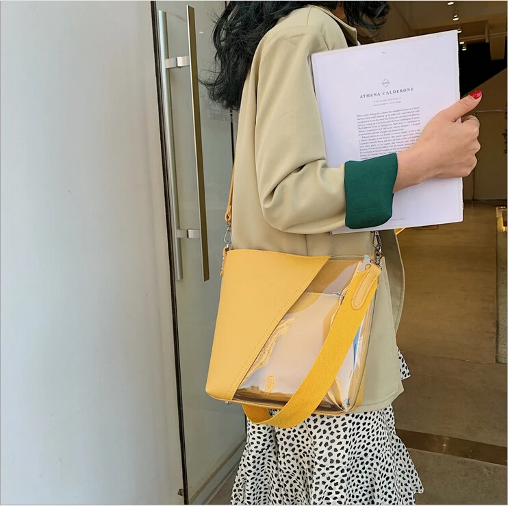 Женская сумка мешок Новинка лета 2019 Корейская мессенджер прозрачная пляжная