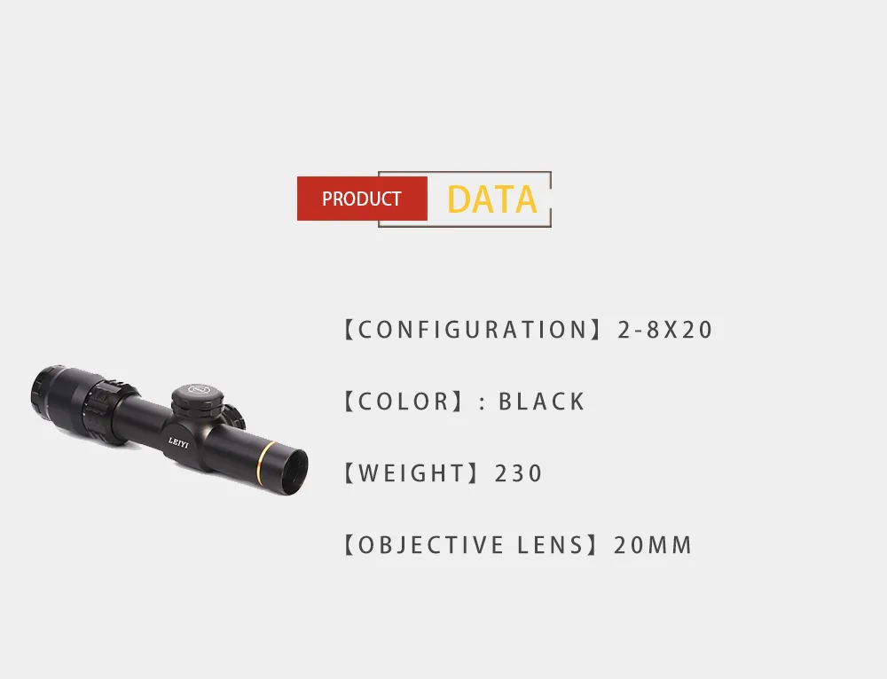 2-8X20 Tactical Riflescopes Outdoor Hunting Shooting Scope With 11 20mm Rail Mount 1/4MOA Click Value Optical Sight Rifle Scope