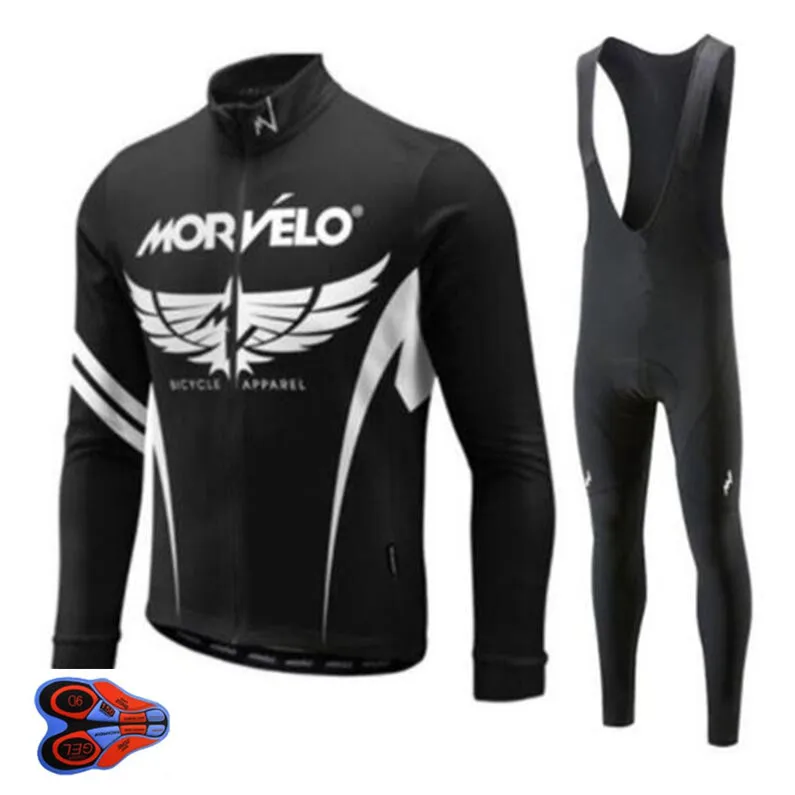 9D гелевая накладка 2018 Pro team Morvelo Длинные рукава Велоспорт Джерси комплект с