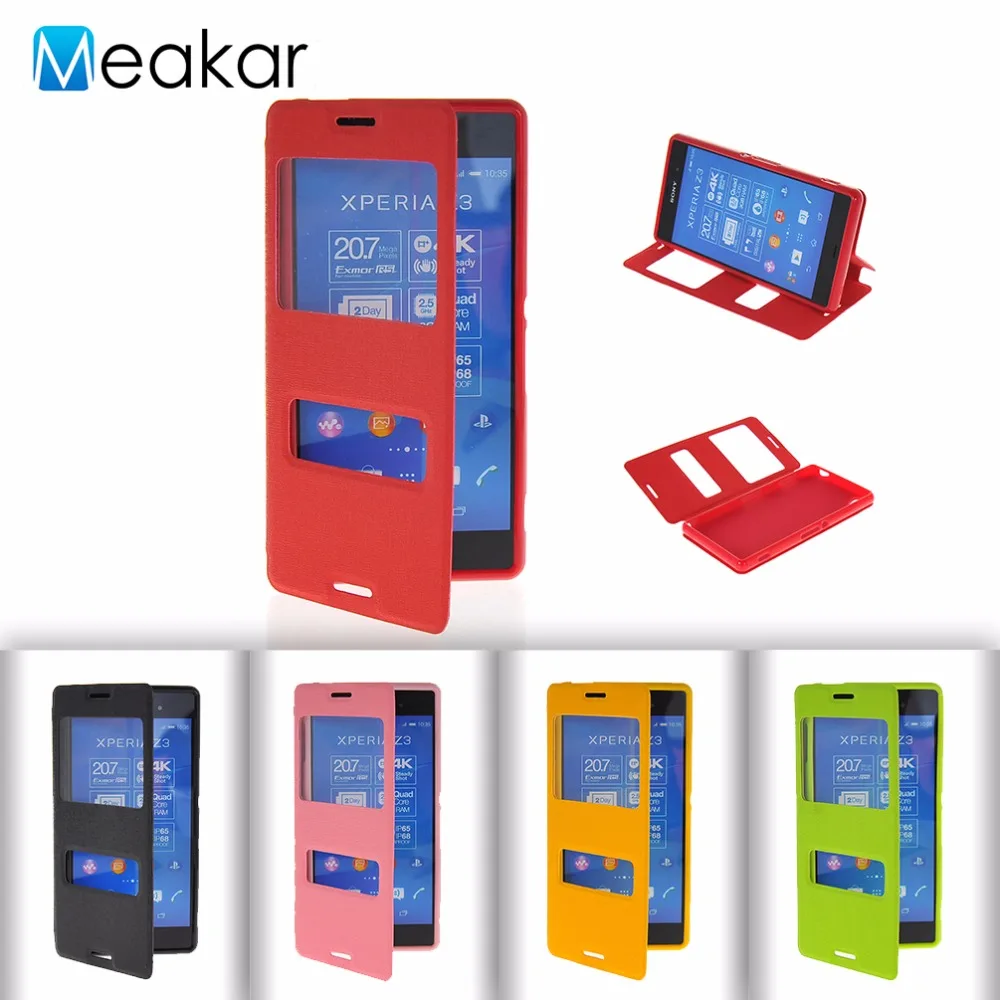 Чехол из искусственной кожи с Windows 5 2 дюйма для Sony Xperia Z3 чехол D6603 D6643 D6653 D6633 задняя