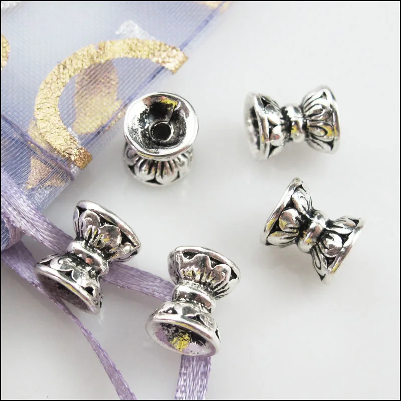 Мода 18 шт. Тибетский серебристый цвет цветок бусины пластиковые заглушки