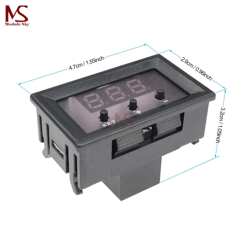 DM Mini W1209 Красный светодиодный цифровой термостат Температурное реле контрольная