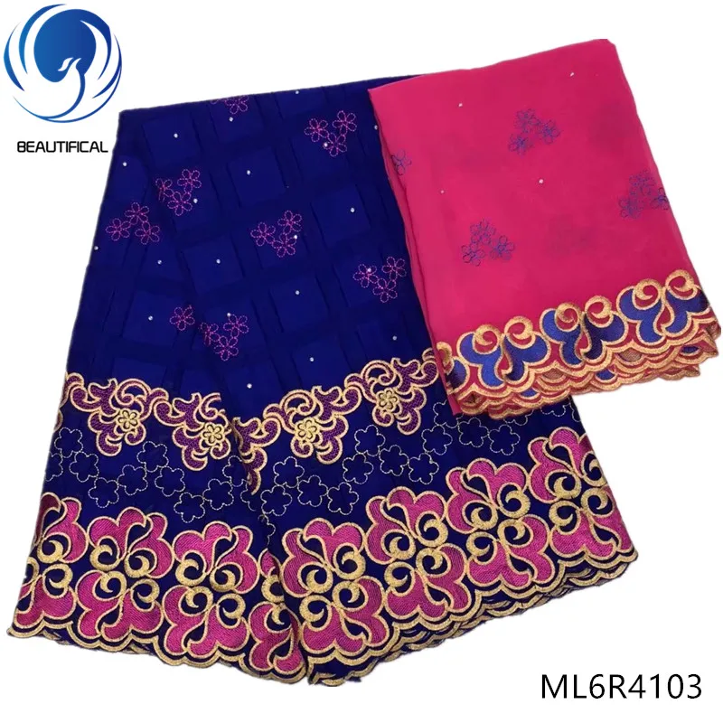 BEAUTIFICAL cotton nigerian lace fabrics for dress 2019 New embroidery swiss voile fabric 7yards ML6R41 | Дом и сад