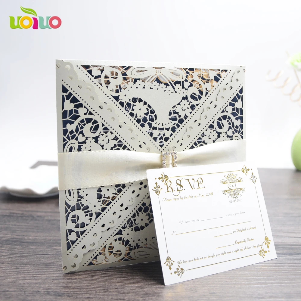 

10pcs Laser Cut hot Wedding Invitations Elegant Wedding Invitations Cards Greeting Card Envelope & Seals Event Party Supplies