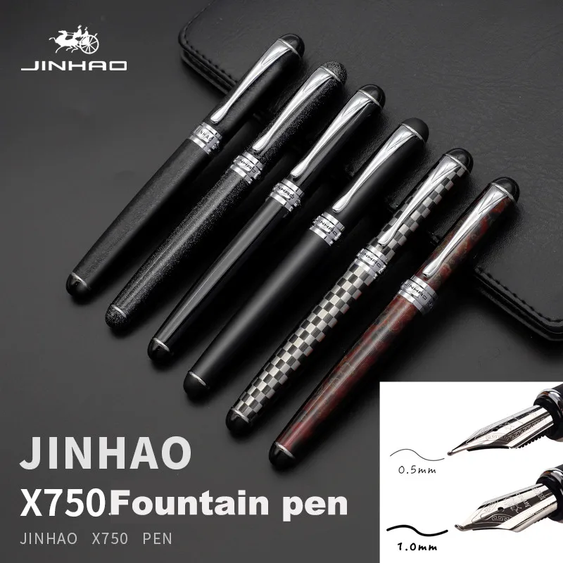 Jinhao750 новая квадратная красная ледяная металлическая средняя перьевая офисная деловая ручка чернильная ручка Caligraphy ручка Подарочная ручка можно настроить логотип