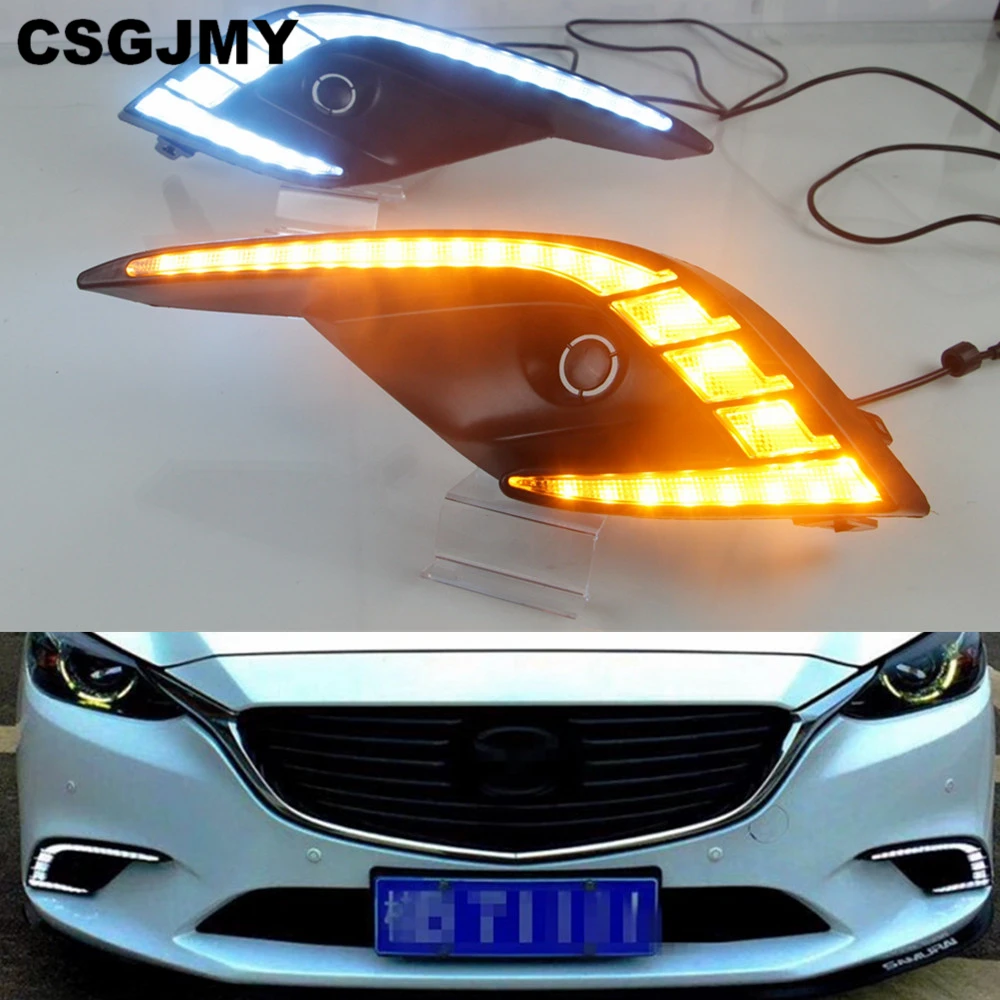 CSGJMY 2 шт. DRL Дневной светильник светодиодный Противотуманные фары дальнего s