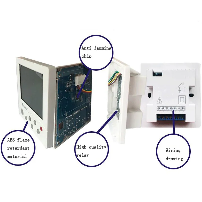 Thermostat LCD Backlight Display Temperature Controller 220V Central Air Conditioning Room Thermometer | Инструменты