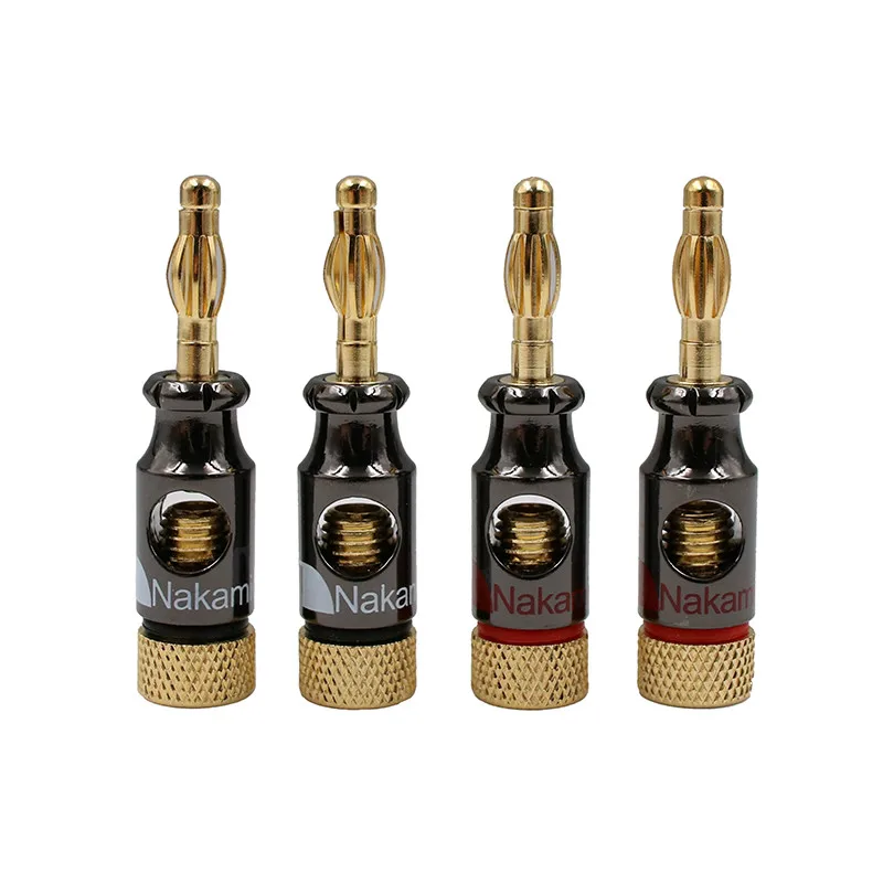 

12Pcs Nakamichi 4mm Banana Plug Spiral Type 24K Gold Screw Stereo Speaker Audio Copper Terminal Adapter Electronic Connector