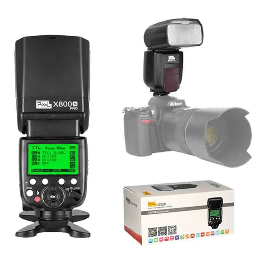 Pixel X800N Pro 2.4G Wireless TTL HSS High Speed Sync Flash Speedlite for Nikon D3100 D5200 D800 D810 D750 D7100 D7200 Vs YN568E |