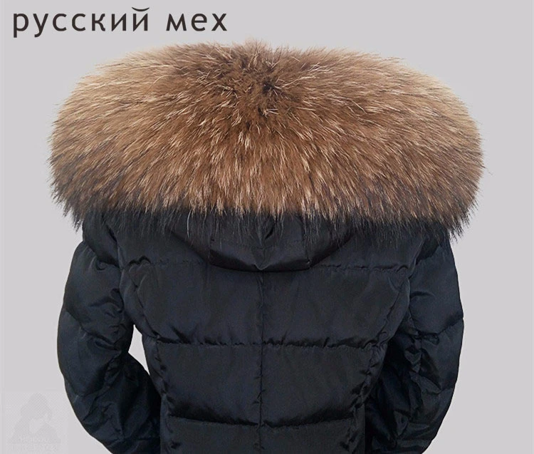 100% натуральный меховой воротник женские шарфы из натурального меха енота зимнее