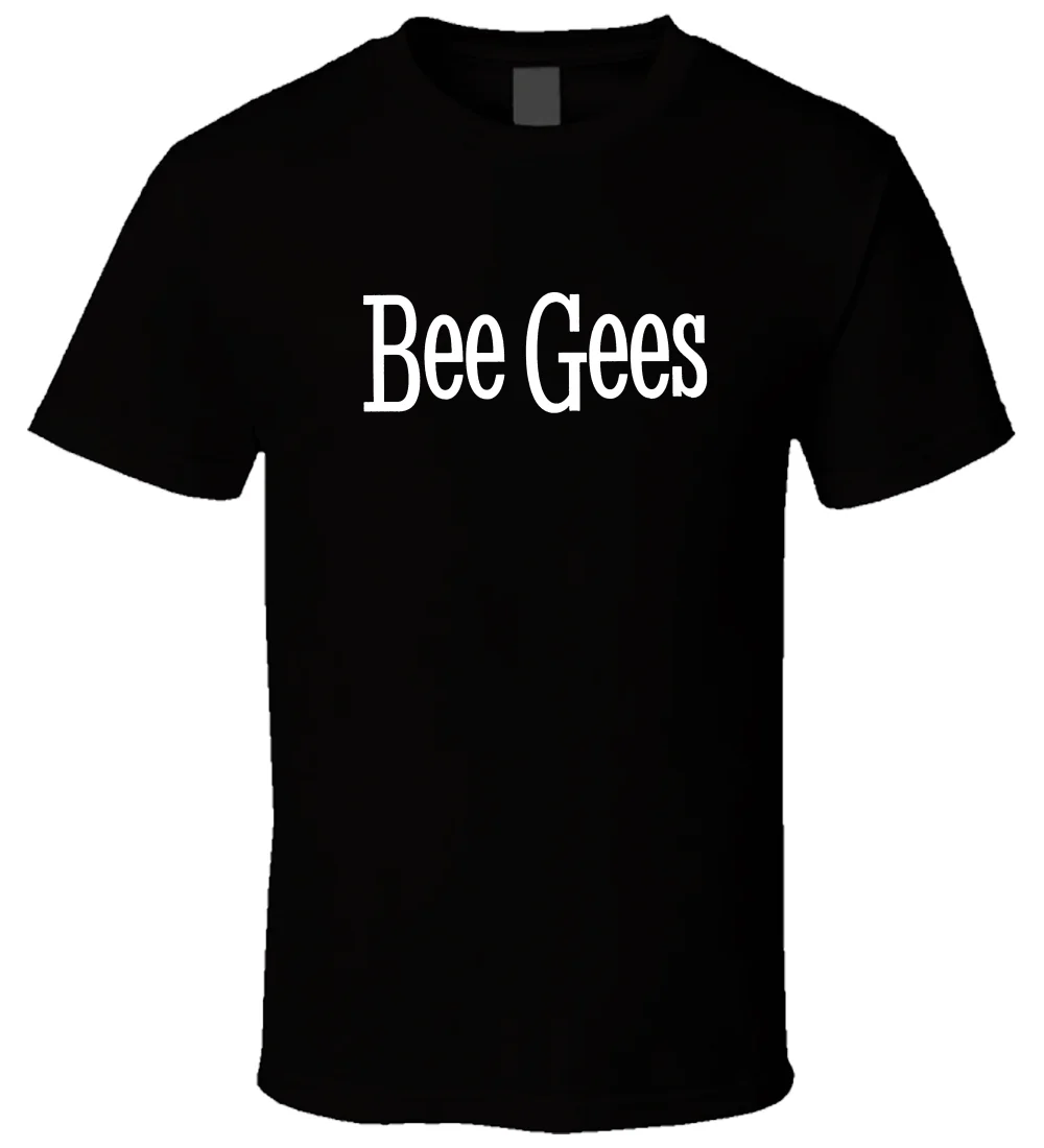 BEE GEES 2 Черная футболка Удобная Повседневная с короткими рукавами из 100% хлопка для