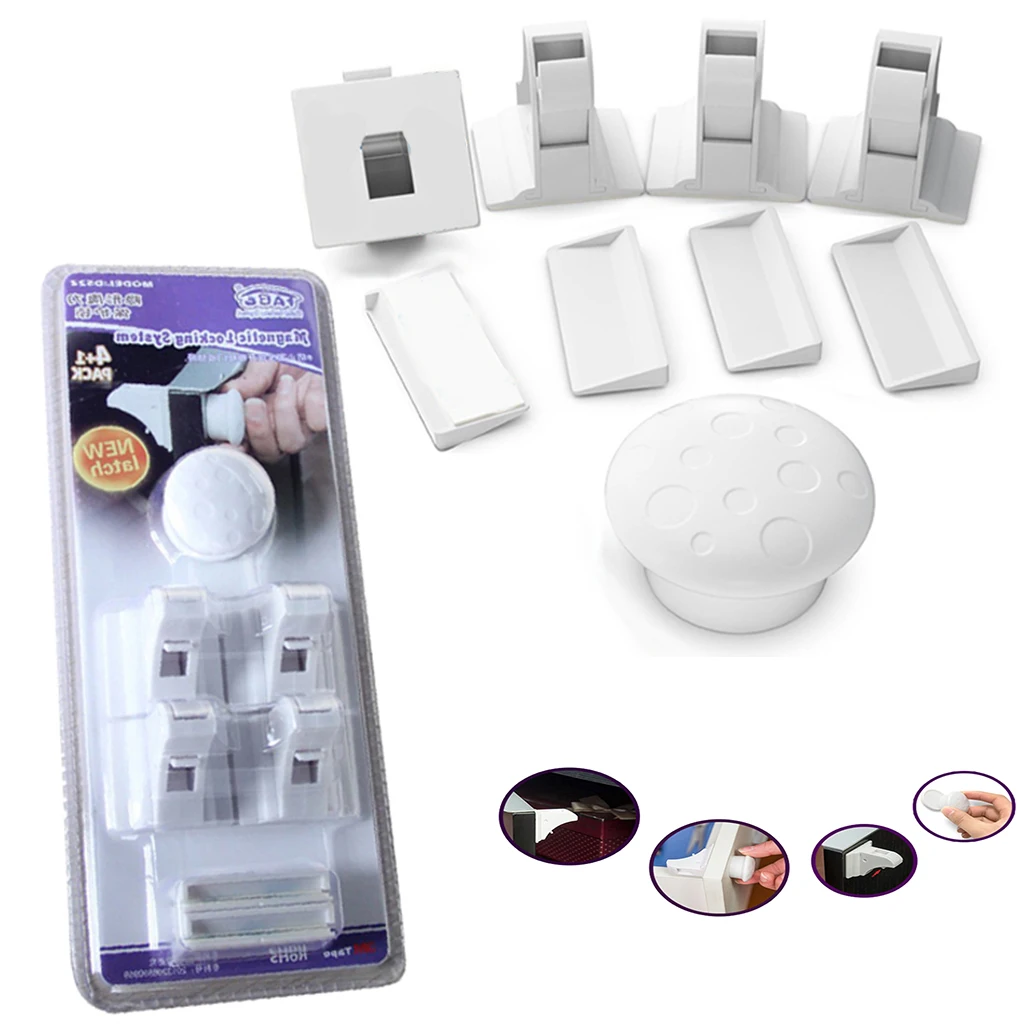 Магнитный замок для детей 5 шт. безопасности белый защиты детей|cabinet lock|cabinet magnetic