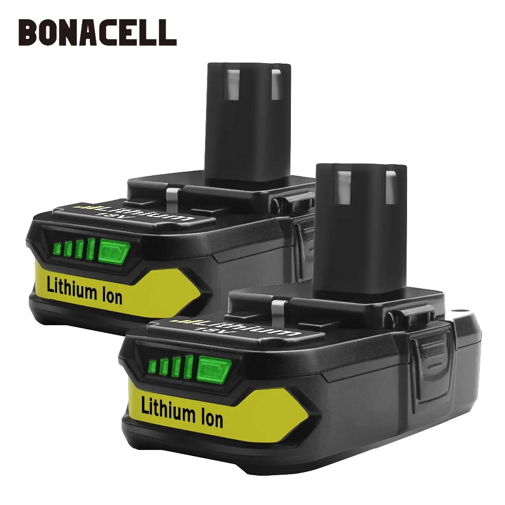 2 pack Bonacell 18V 2500 мА/ч, P107 Батарея Замена для Ryobi P104 P105 P102 P103 P107 аккумуляторная литий-ионный аккумулятор Батарея L30 - Цвет: 2 pack
