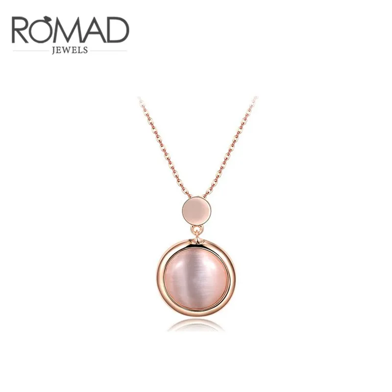 ROXI бренд romad розовое золото цвет опал круглый кулон ожерелье для женщин Роскошные