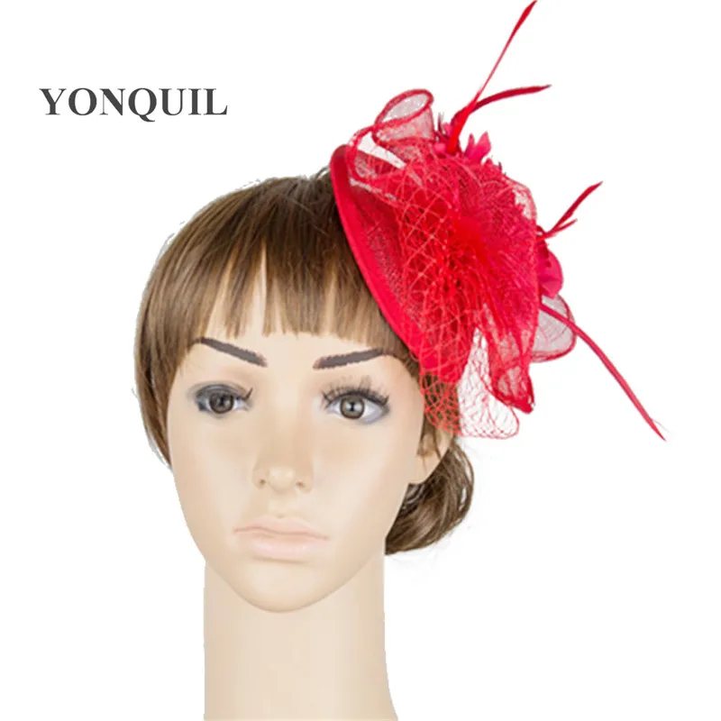 Очаровательная шелковая Вуалетка Sinamay с цветами шляпки элегантные женские