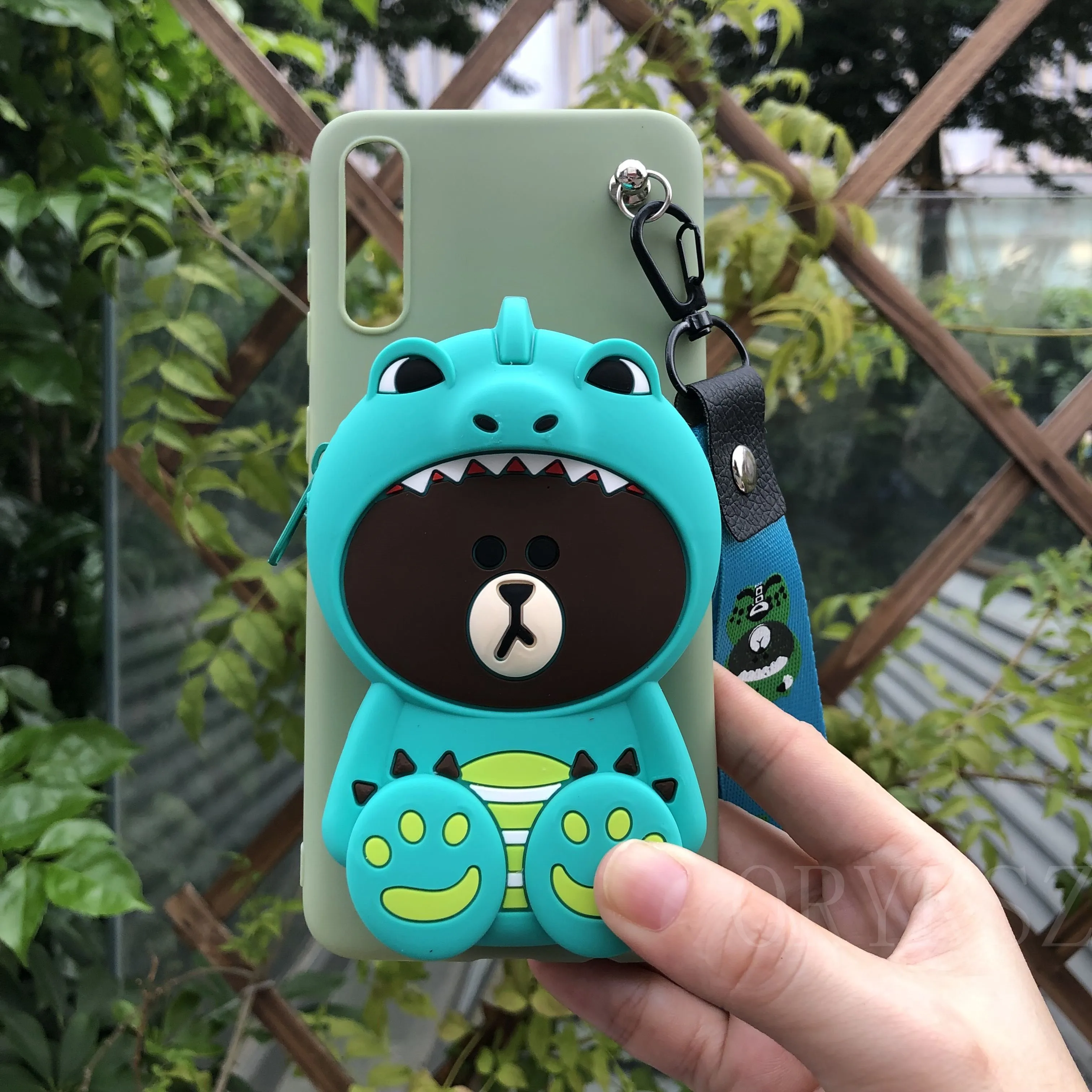 3D Cute Cartoon Bear Wallet TPU Phone Case For Huawei Mate 9 10 pro 20 20x 5X GR5 6X Honor 7X 8X 9i 8A 8C Cover |