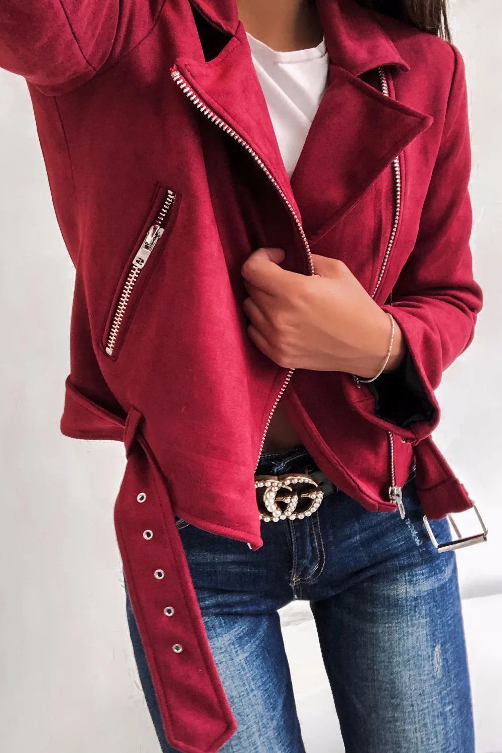 Замшевая короткая куртка из искусственной кожи новая стильная женская