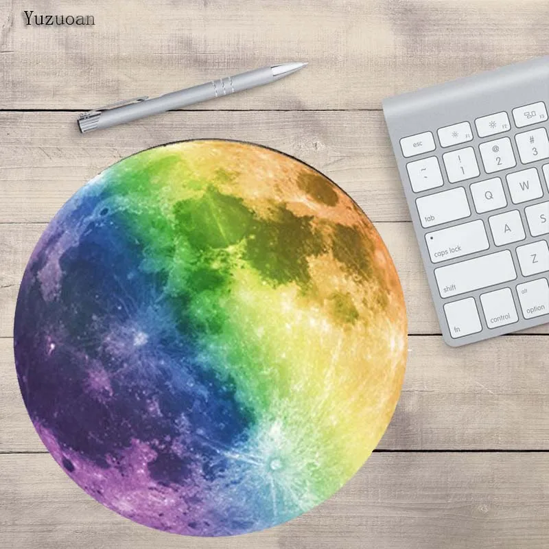 Коврик для мыши Yuzuoan с 3D принтом серии Planet 200x200x2 мм круглый коврик изображением