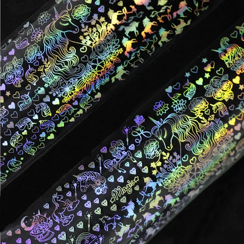 Полимерные украшения лазерный материал прозрачный Единорог для ногтевого