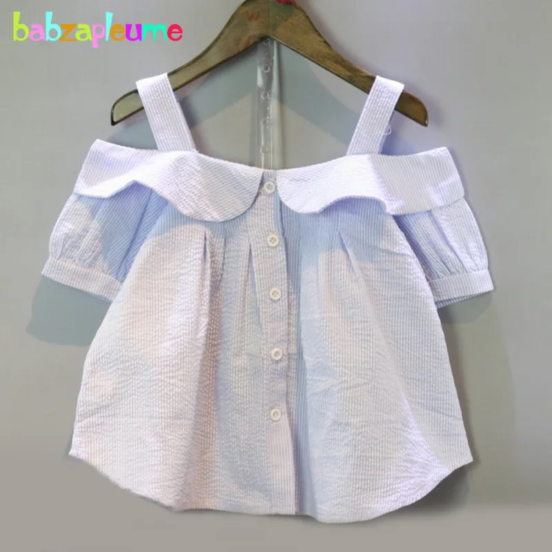 2016 летняя стильная детская блузка для девочек Топы малышей футболка детей Милая