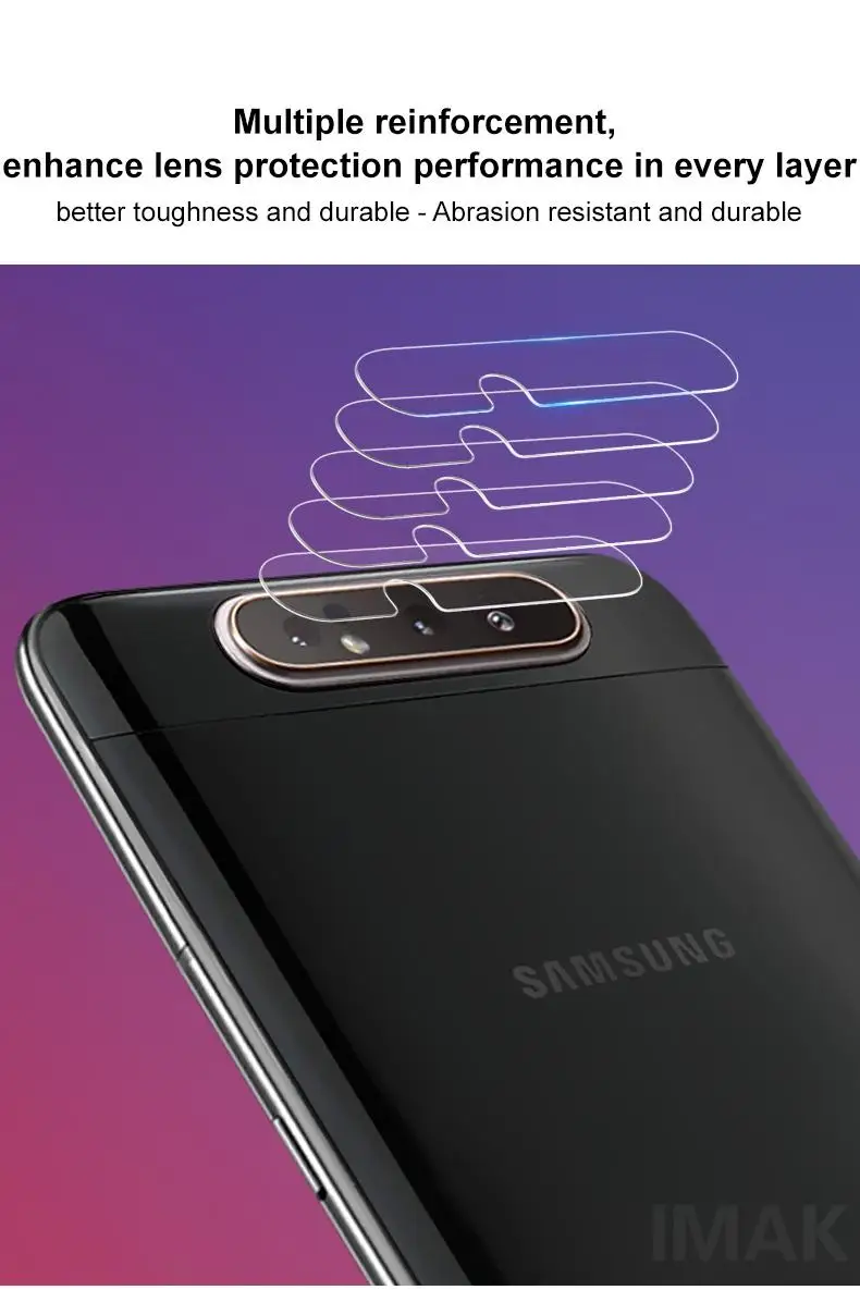 Imak 2 шт./упак. износостойкая защита для объектива камеры протектор для samsung Galaxy A80 A90 пленка из закаленного стекла