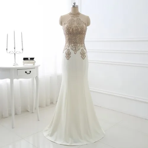 Черное вечернее платье русалки размера плюс, Erosebridal, Золотые Аппликации, корсаж, Формальные женские вечерние платья с лямкой на шее, платья ZDH04 - Цвет: Color 4 Long